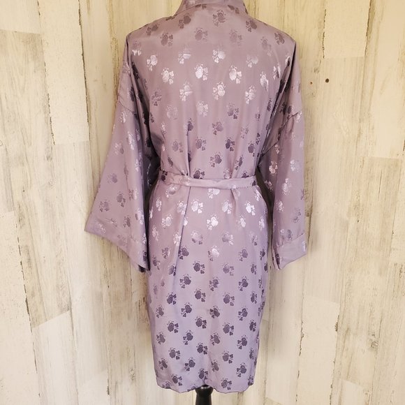 NWT  LA FLEUR EXCLUSIVE LIGHT WEIGHT SATIN KIMONO FLORAL ROBE COVER UP - Picture 6 of 9